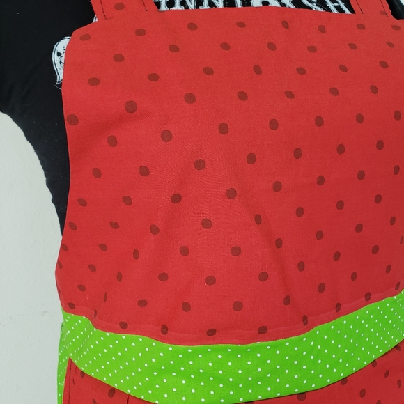 Watermelon Ruffled Kitchen Apron with Pockets - Picture 3 of 7